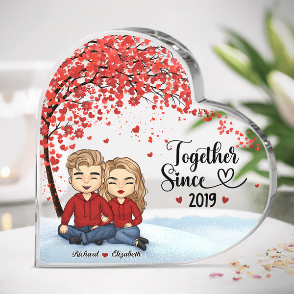 Together Since - Couple Personalized Custom Heart Shaped Acrylic